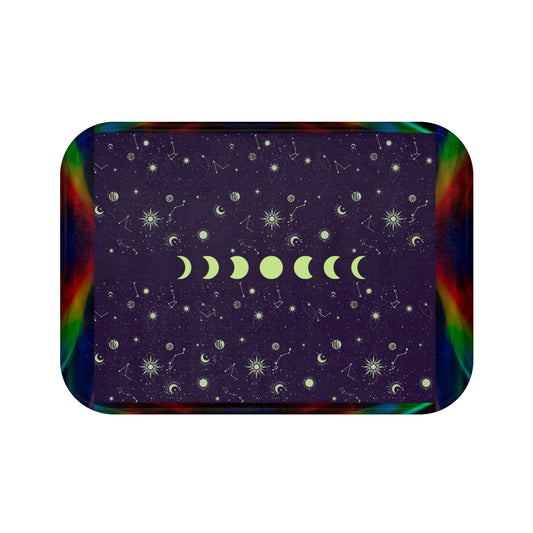 Dark Rainbow Bathmat, Moon Phases Bathroom Rug, Star Signs Bathmat, Astrology-Themed Bathmat, Moon Lovers Bathmat Gift, Bridal Shower Gift Bathmat.