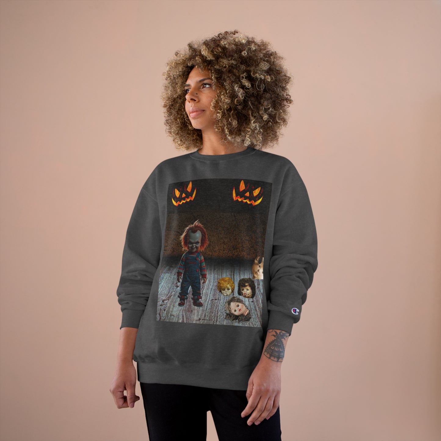 Chucky Sweatshirt, Spooky Sweatshirt, Horror Fan Sweatshirt, Gift for Halloween, Horror movie Sweatshirt, Lover of Scary Movie active Shirt. Champion Sweatshirt