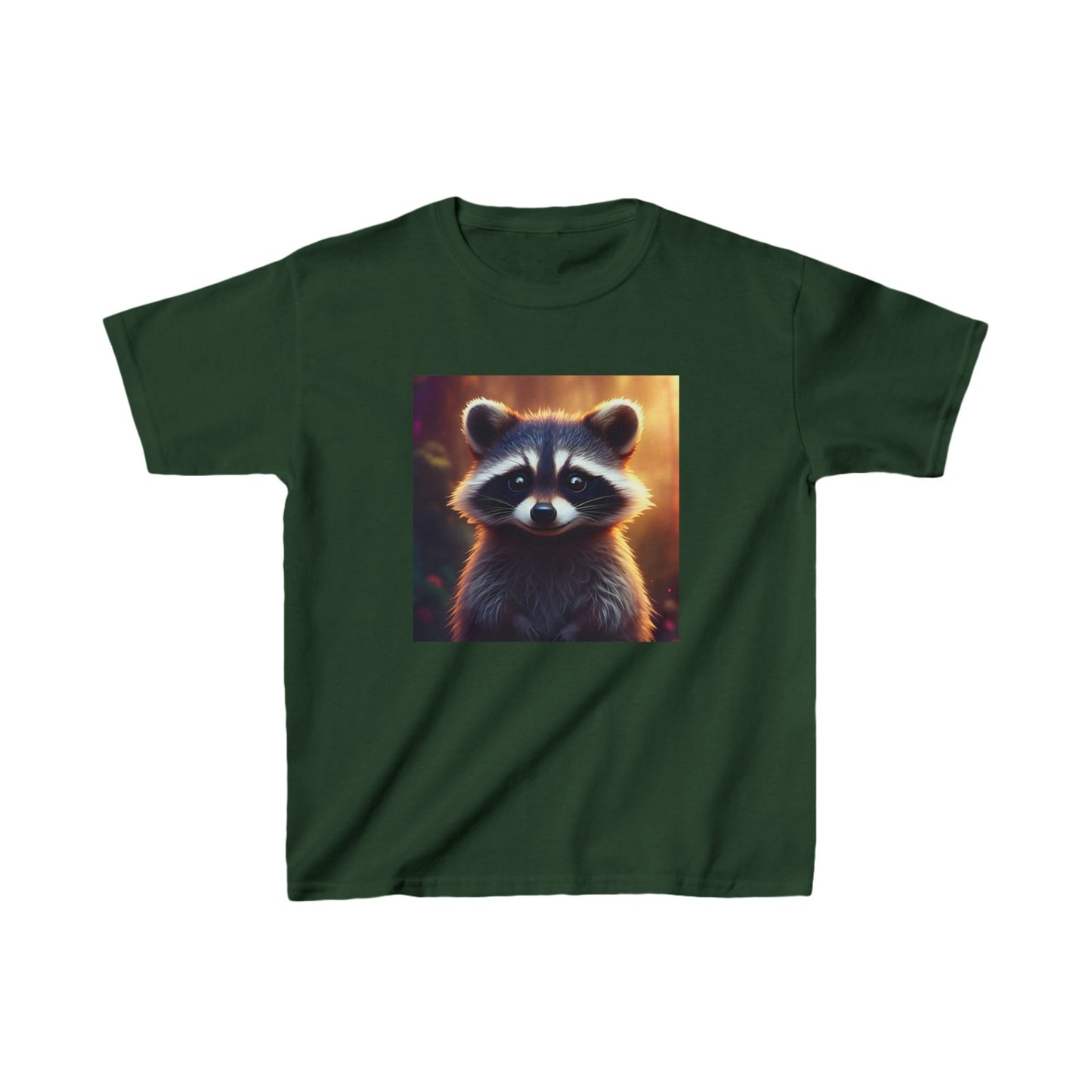 Kids Tee Cute Raccoon T Shirt, Children's Clothing Cotton T-Shirt, Animal Print Wildlife Apparel, Casual Kids Wear Outdoor Adventure Shirt, Kids Heavy Cotton™ Tee