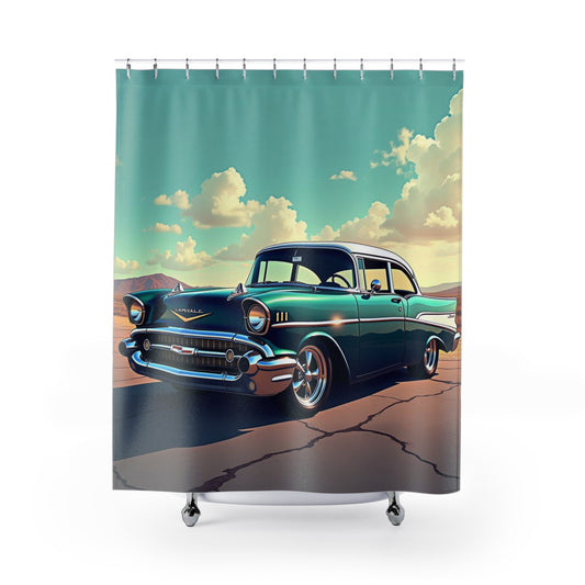 57 Chevy Shower Curtains, Chevy old car Shower decor, Gift for car lovers, Housewarming gift for Men, Christmas Gift 57 Chevy Shower Curtain, Old 57Chevy Shower Curtain.