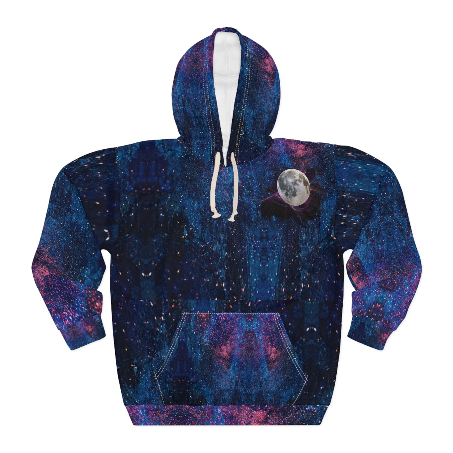 Galaxy Hoodie, Moon Lovers Hoodie, Outerspace Hoodie, warm Hoodie, All over print Hoodie, Mountains Hoodie Outdoor Adventure Hoodie, Unisex Pullover Hoodie (AOP)