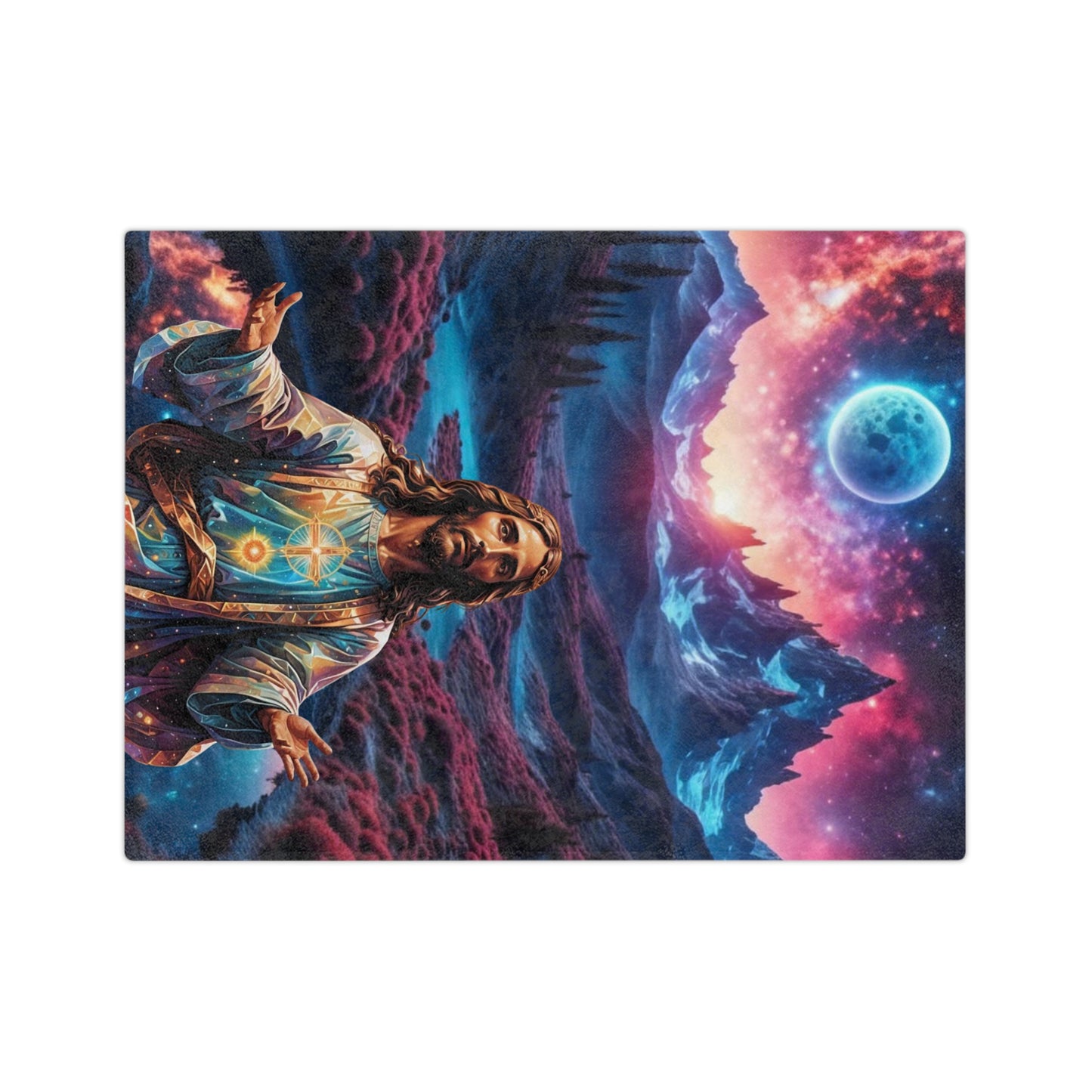 Jesus Blanket, Spiritual Blanket, Religious Gift, Religious Blanket, Jesus Christ Blanket, Galaxy Blanket, Housewarming Gift, Velveteen Microfiber Blanket