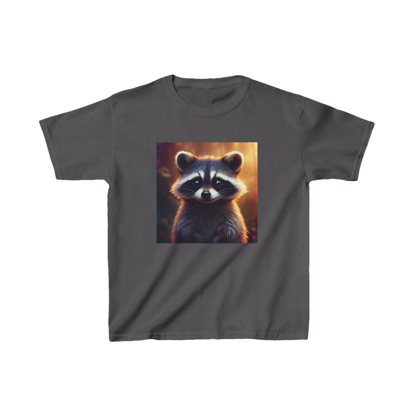 Kids Tee Cute Raccoon T Shirt, Children's Clothing Cotton T-Shirt, Animal Print Wildlife Apparel, Casual Kids Wear Outdoor Adventure Shirt, Kids Heavy Cotton™ Tee