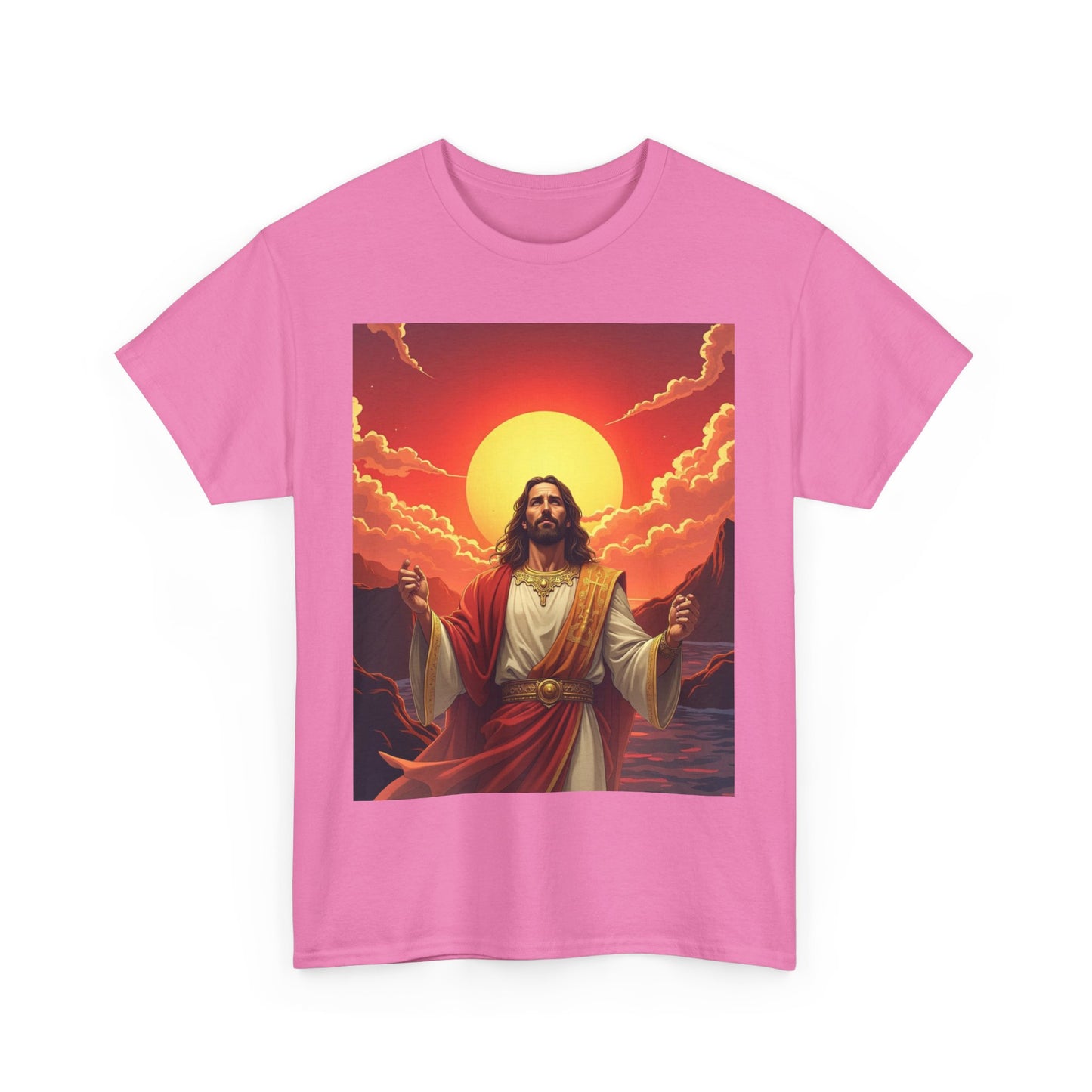 Jesus Sunrise T-shirt, Spiritual Graphic Tee, Christian Apparel, Faith T-shirt with Jesus and Sunrise, Inspirational Jesus Tee, Christmas gift Jesus tee.