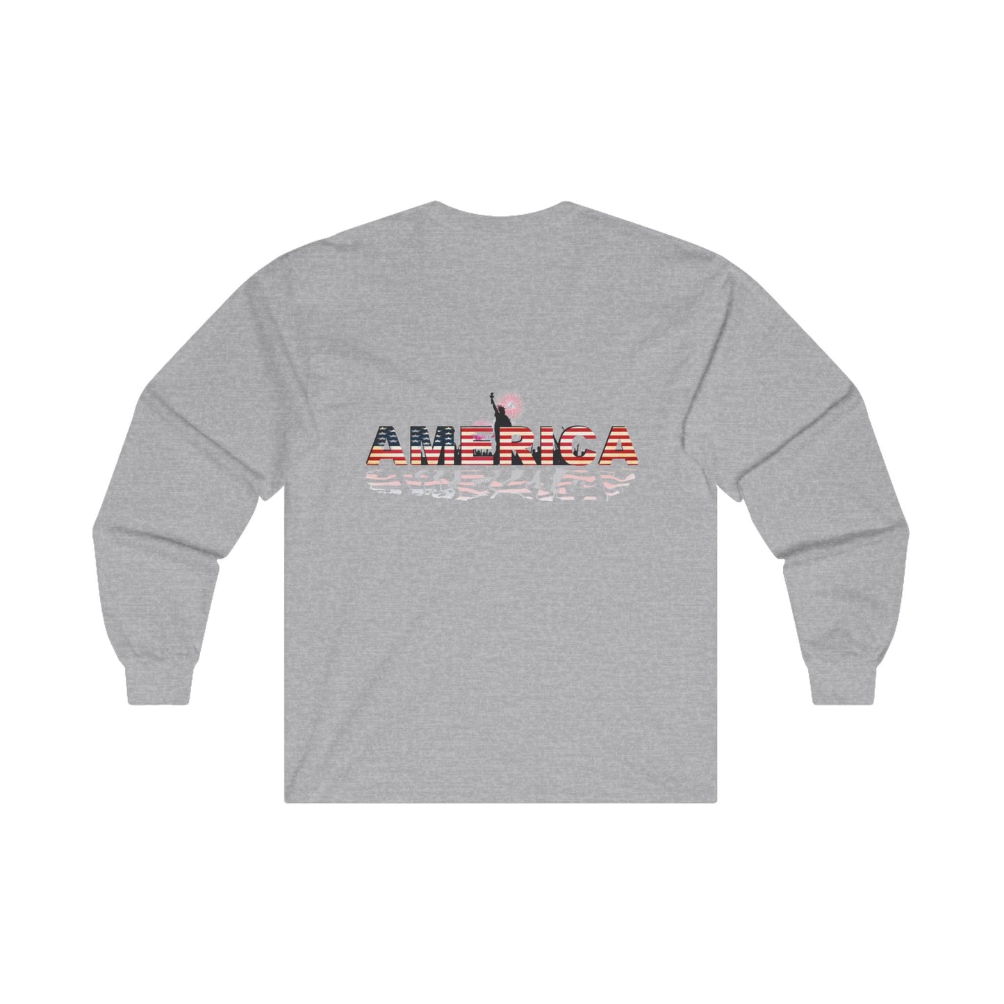 Patriotic long-sleeve, Army support shirt, patriotic design, Statue of Liberty shirt, America shirt, military pride clothing, patriotic apparel, freedom tee, USA long-sleeve,