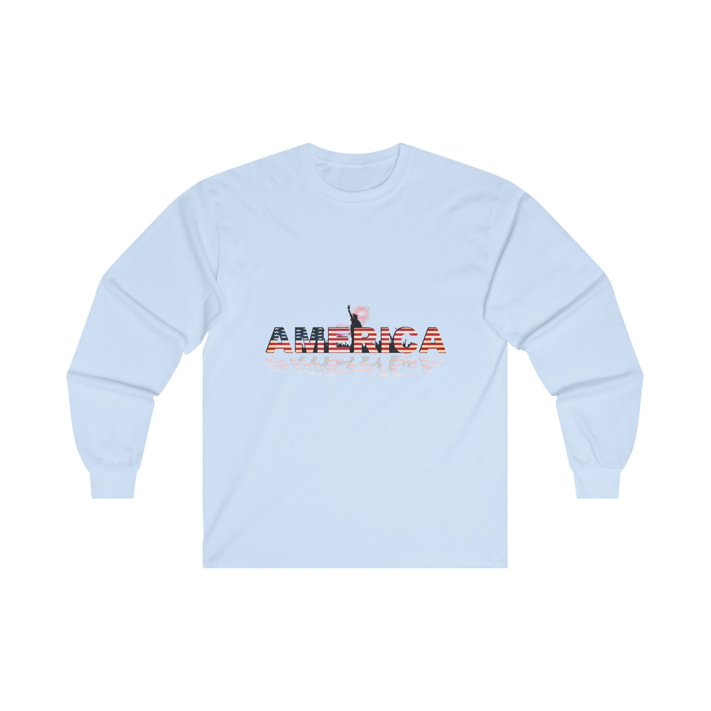 Patriotic long-sleeve, Statue of Liberty Long sleeved tee, America shirt, USA pride shirt, Liberty design, patriotic apparel, American pride clothing, USA long-sleeve.