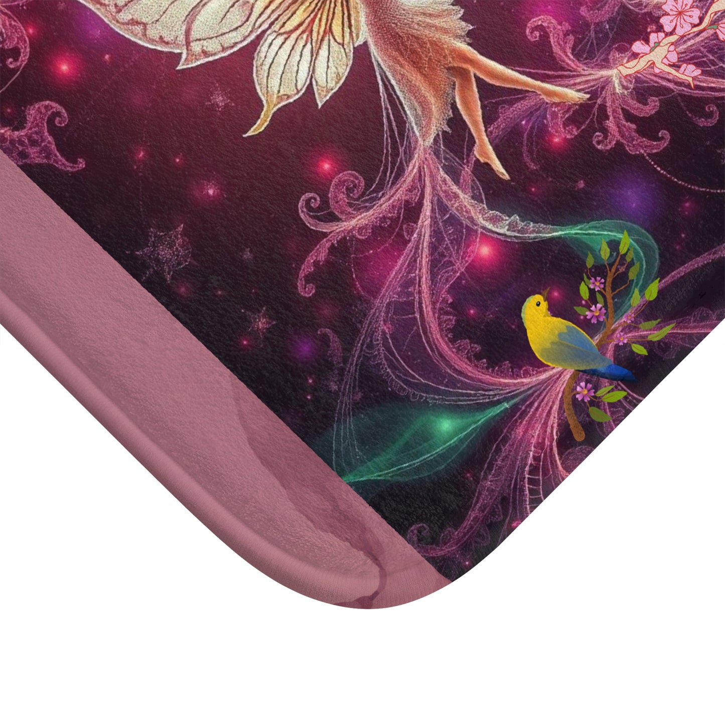 Galaxy Fairies Bathmat, Fairy Deco, Cosmic Home Magical Bathroom, Whimsical Design Ethereal, Art Soft and Absorbent, Fantasy Decor, Bathmat