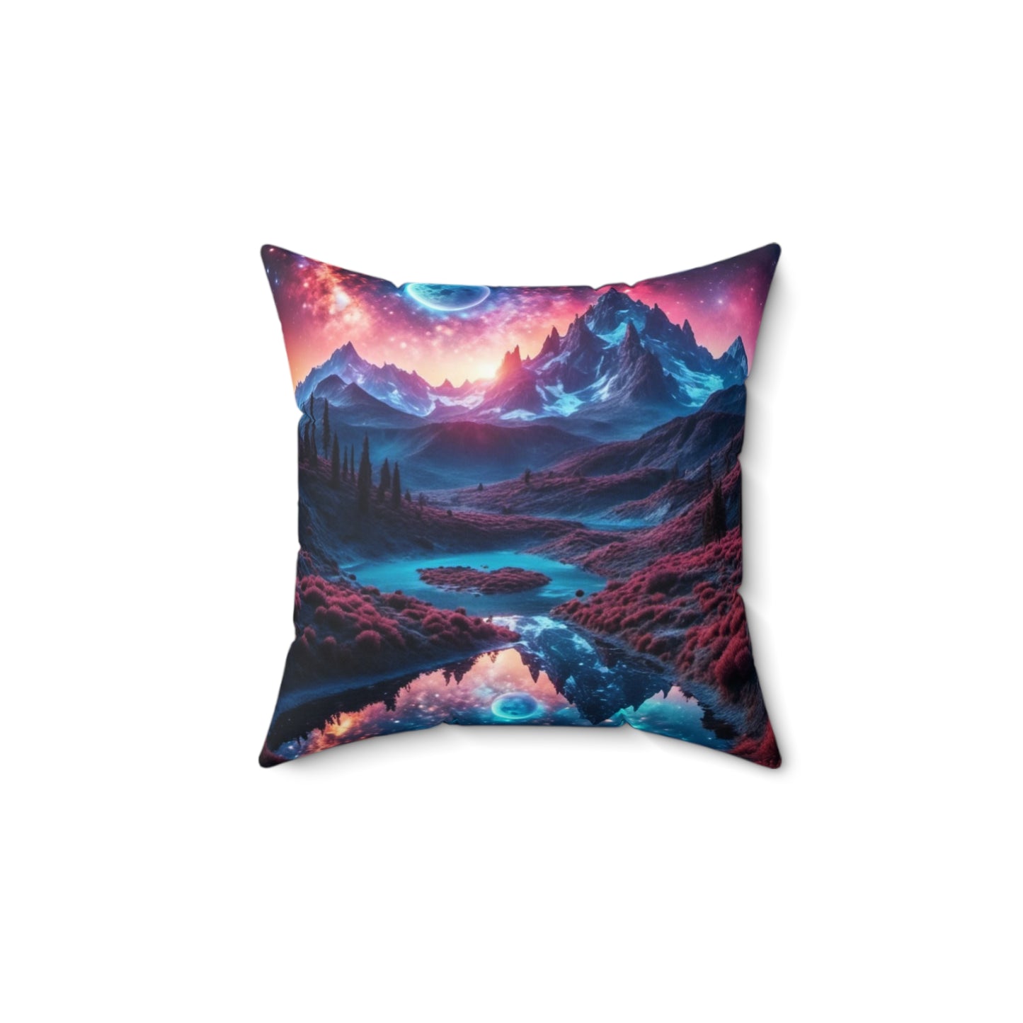 Jesus Decor Pillowcase, Spiritual Home Decor, Jesus Square Pillow Cover, Faith-Inspired Pillowcase, Religious Pillowcase, Housewarming Gift, Religious Pillowcase with Mountains.