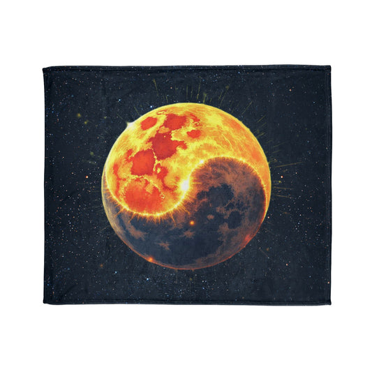 Sun and Moon Blanket, Yin and Yang Blanket, Moon Blanket, Sun blanket, Starry Blanket, Lover of Space Gift, Sun and Moon Lover blanket Gift, Soft Polyester Blanket