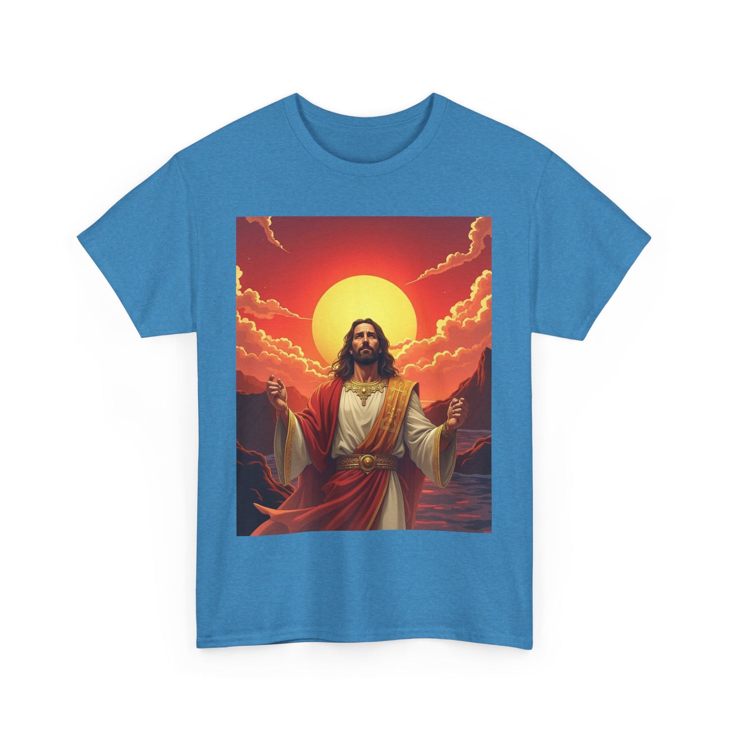 Jesus Sunrise T-shirt, Spiritual Graphic Tee, Christian Apparel, Faith T-shirt with Jesus and Sunrise, Inspirational Jesus Tee, Christmas gift Jesus tee.