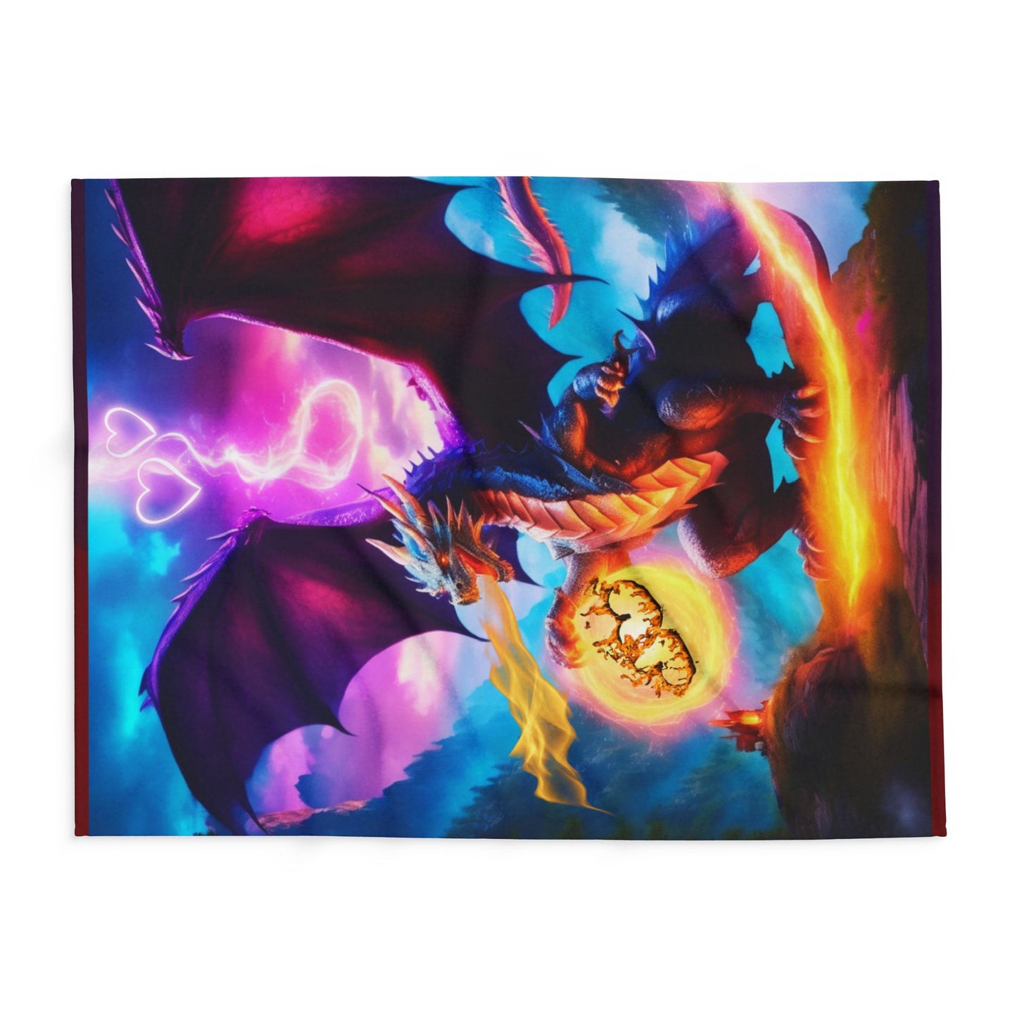 Dragon Throw Blanket, Dragon Fire Blanket, Fire Breathing Dragon Blanket, Dragon Lovers, Lover of Dragons Gift, Gift for Him, Gift for Her, Arctic Fleece Blanket