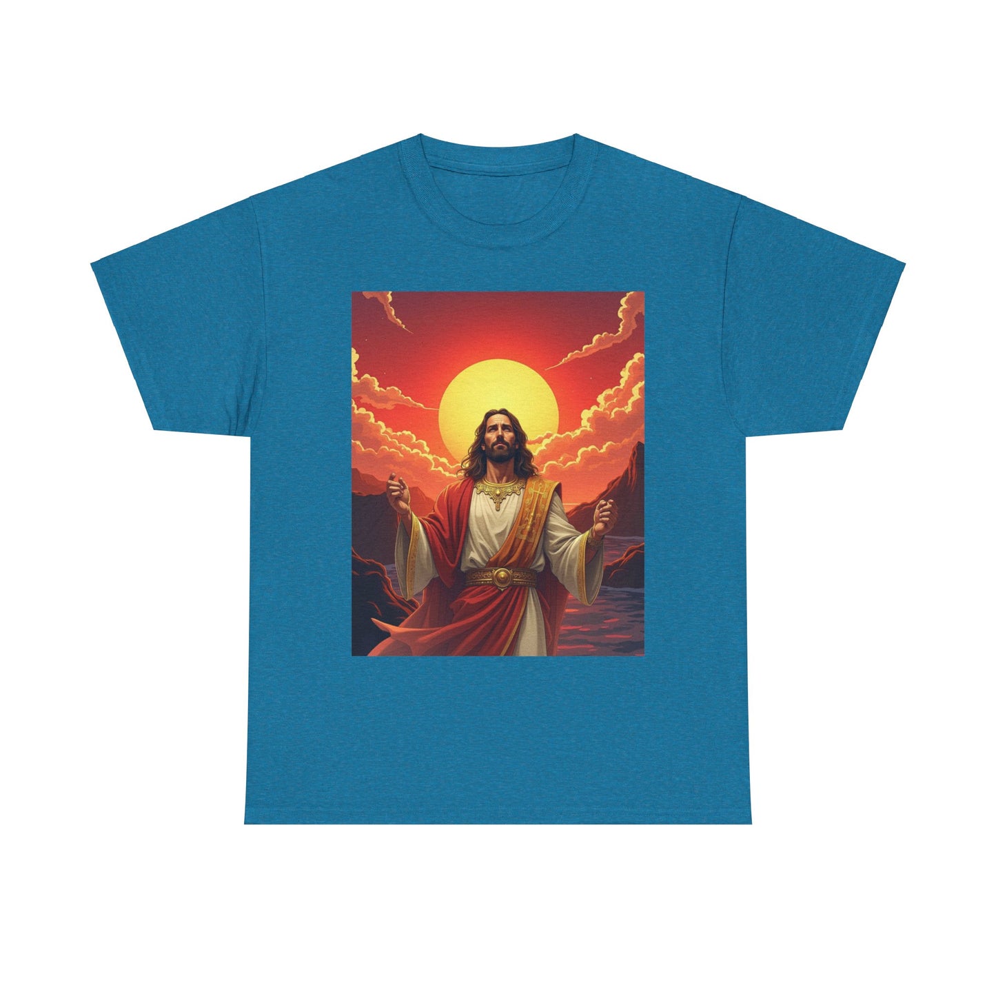 Jesus Sunrise T-shirt, Spiritual Graphic Tee, Christian Apparel, Faith T-shirt with Jesus and Sunrise, Inspirational Jesus Tee, Christmas gift Jesus tee.