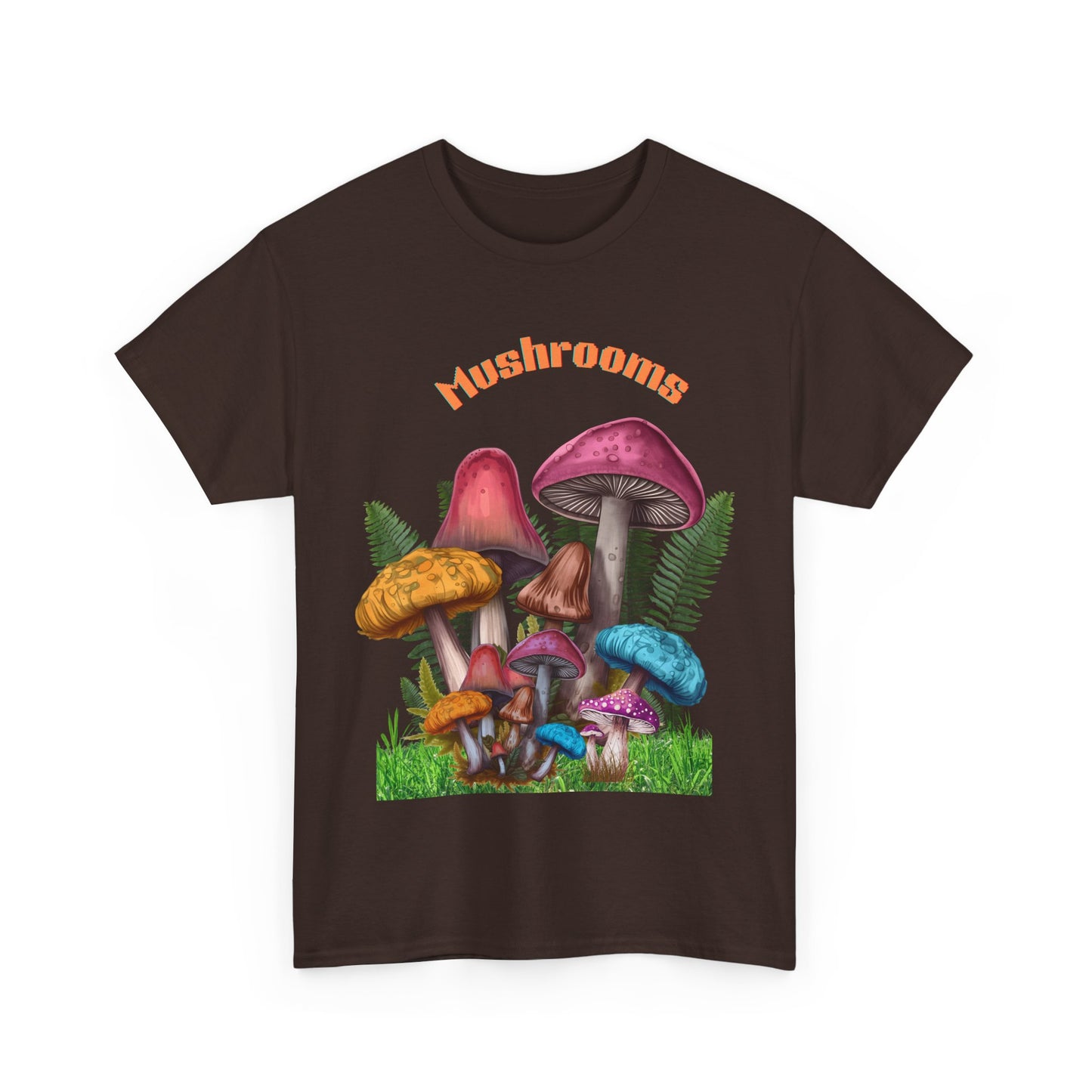 Trippy Mushroom 70s Design Tee, Psychedelic Mushroom Tee, Art Colorful Retro Mushroom T shirt, 70s Themed Nature Tee Design, Hippie Style Mushroom Print Tee, Gift for Mushroom Lovers.