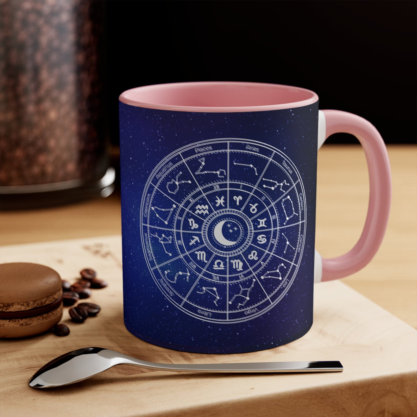 Astrology Coffee Mug, Star Chart Mug, Blue Night Sky Ceramic Mug, Zodiac Birth Chart Mug, Celestial-Themed Coffee Mug, Accent Mugs.