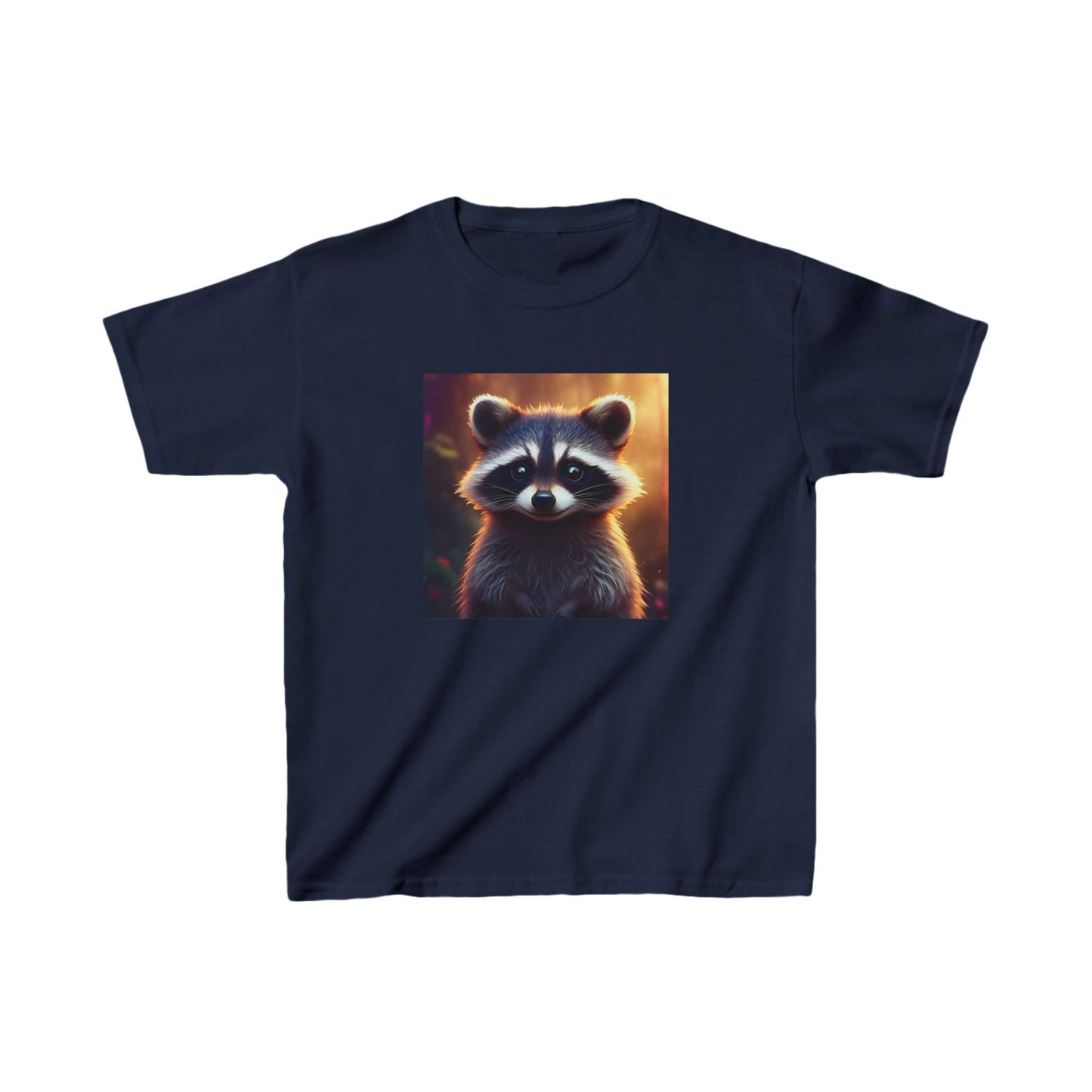 Kids Tee Cute Raccoon T Shirt, Children's Clothing Cotton T-Shirt, Animal Print Wildlife Apparel, Casual Kids Wear Outdoor Adventure Shirt, Kids Heavy Cotton™ Tee