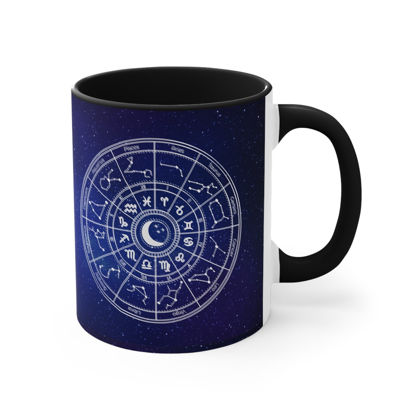 Astrology Coffee Mug, Star Chart Mug, Blue Night Sky Ceramic Mug, Zodiac Birth Chart Mug, Celestial-Themed Coffee Mug, Accent Mugs.