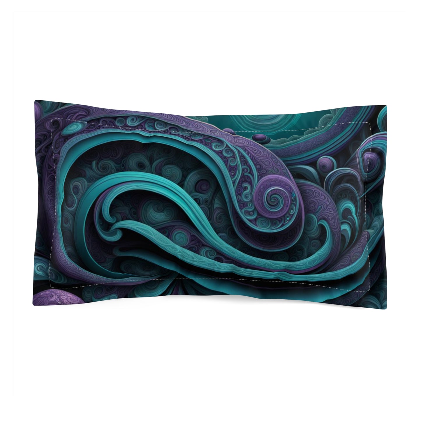 Teal and Purple Pillow Sham, Paisley Microfiber Pillowcase, Paisley Bedroom Decor, Teal and Purple Bedding Accent, Soft Paisley Pillowcase, Vibrant Bedroom Decor.