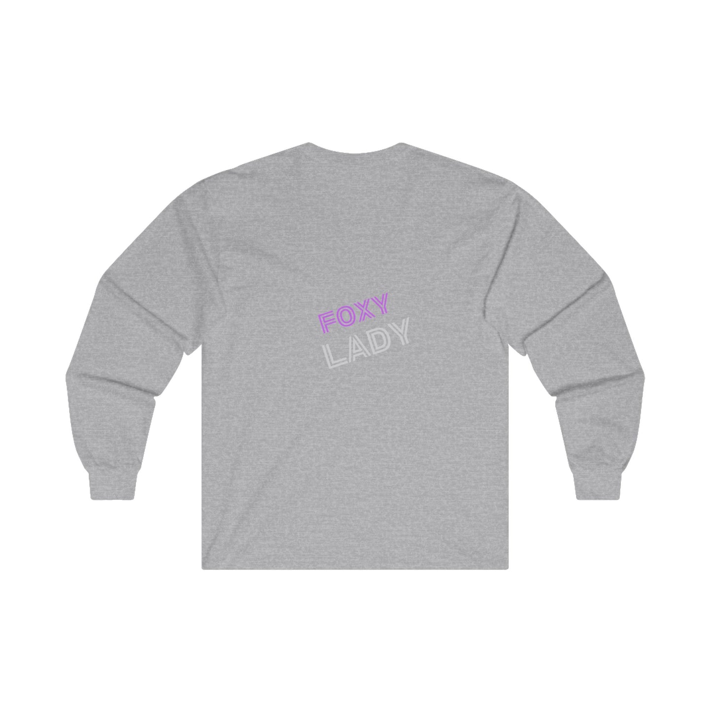 Foxy Lady long sleeved Tee, Swirled colors Fox Purple and white tee, Fox Design Long Sleeve, Graphic Tee Stylish Animal Print Tee, Unique Fox long sleeved Tee, Unisex Ultra Cotton Long Sleeve Tee