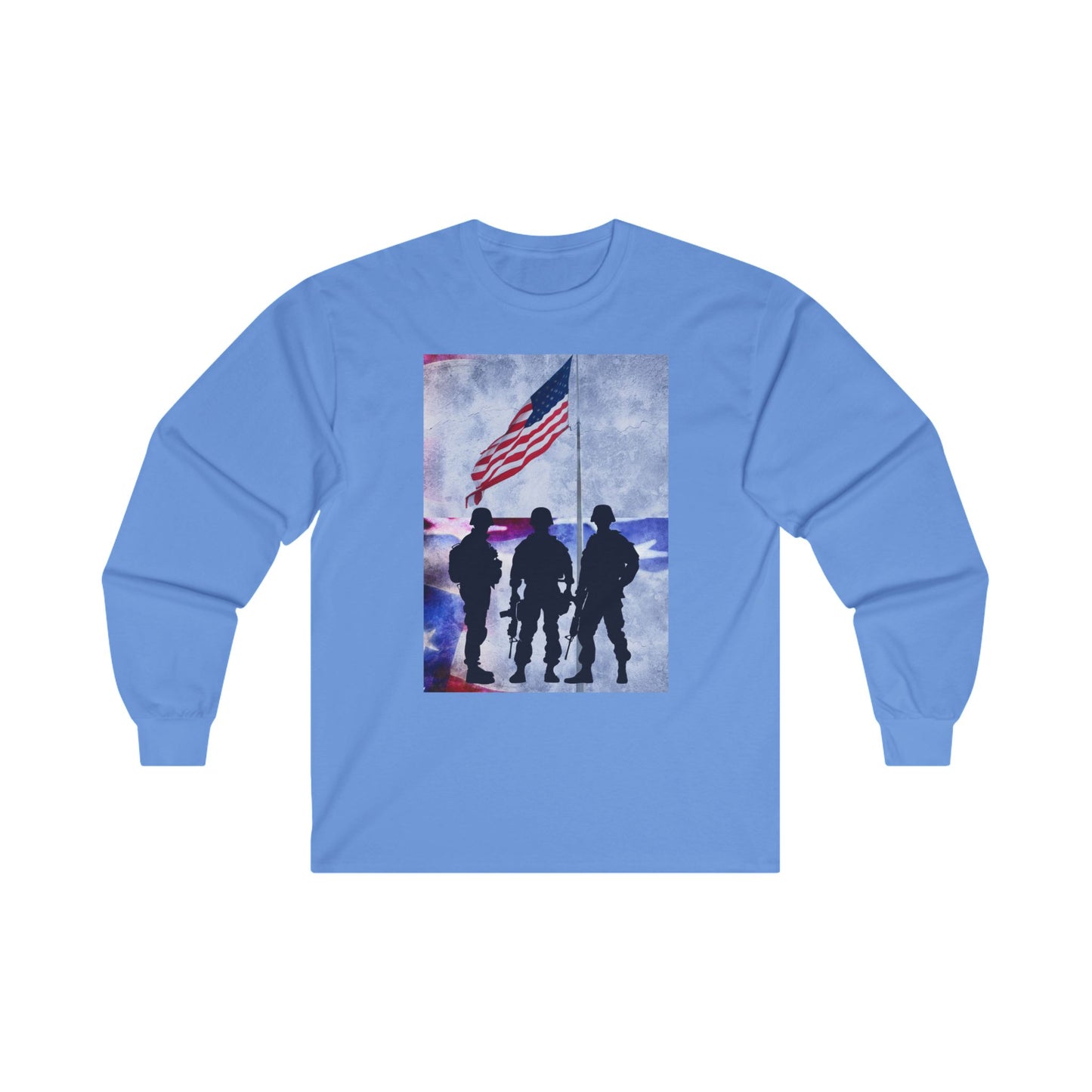 Patriotic long-sleeve, Army support shirt, patriotic design, Statue of Liberty shirt, America shirt, military pride clothing, patriotic apparel, freedom tee, USA long-sleeve,