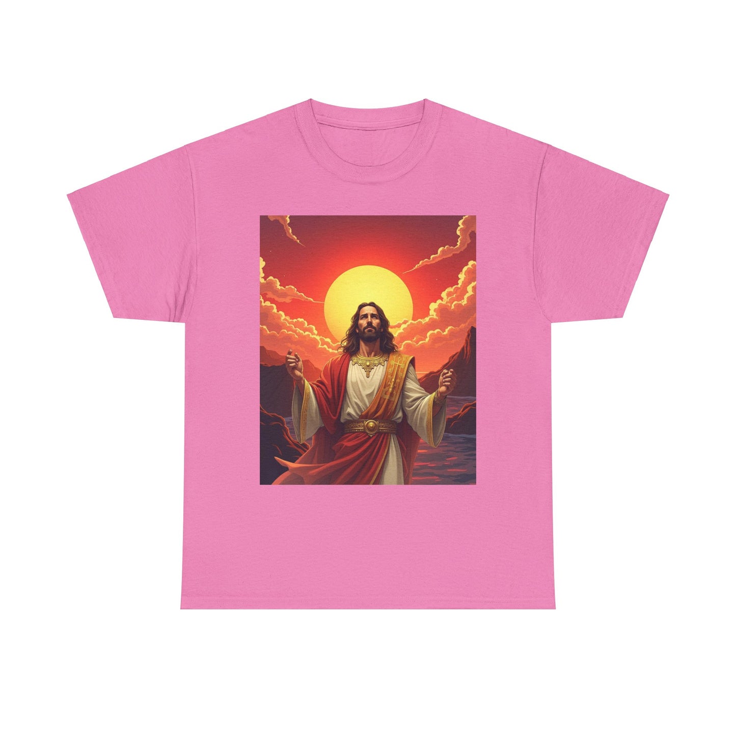 Jesus Sunrise T-shirt, Spiritual Graphic Tee, Christian Apparel, Faith T-shirt with Jesus and Sunrise, Inspirational Jesus Tee, Christmas gift Jesus tee.