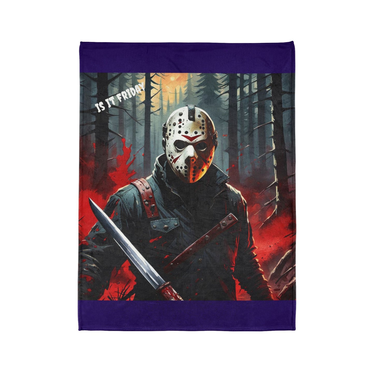 Jason Character Blanket, Horror Movie Blanket, Halloween Horror Blanket, Cozy Horror Blanket Blue, Jason Voorhees Blanket, Horror Fan Gift Blanket, Polyester Blanket, Color Blue.