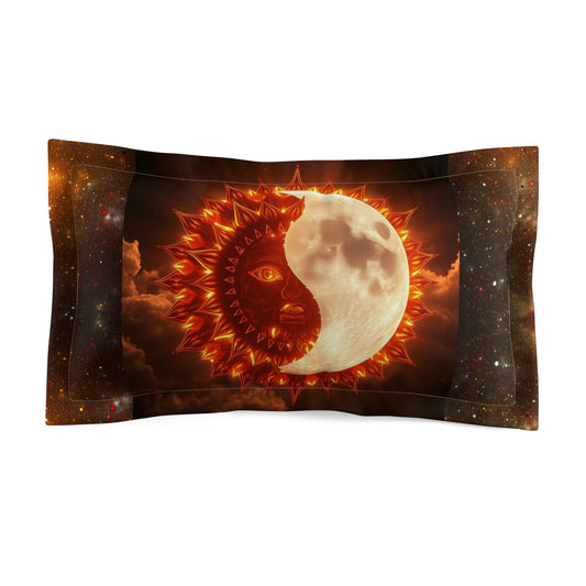 Sun and moon Pillow Shams, Lover of Sun and Moon Pillowcase, Standard sun and moon Pillowcase, King Pillow Sham, Pillows sham Gift for Christmas, Microfiber Pillow Sham.