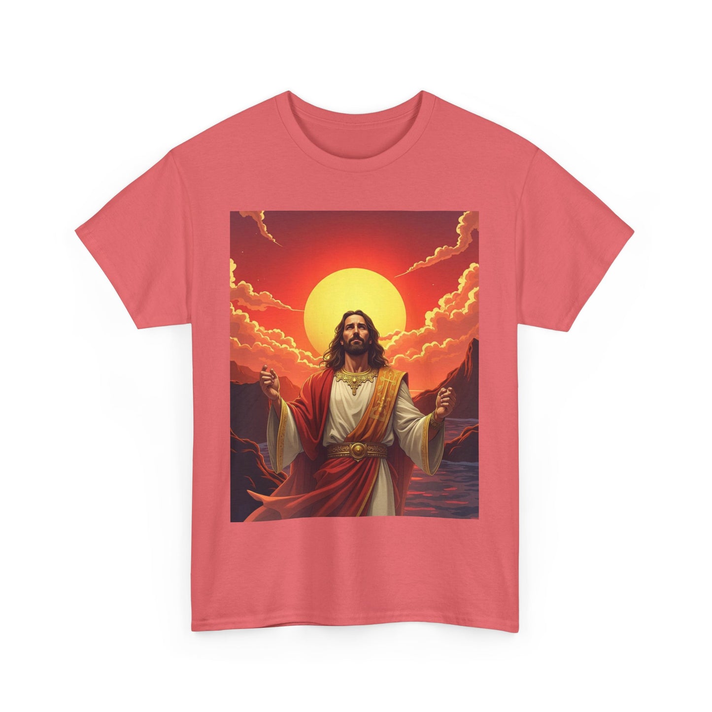 Jesus Sunrise T-shirt, Spiritual Graphic Tee, Christian Apparel, Faith T-shirt with Jesus and Sunrise, Inspirational Jesus Tee, Christmas gift Jesus tee.