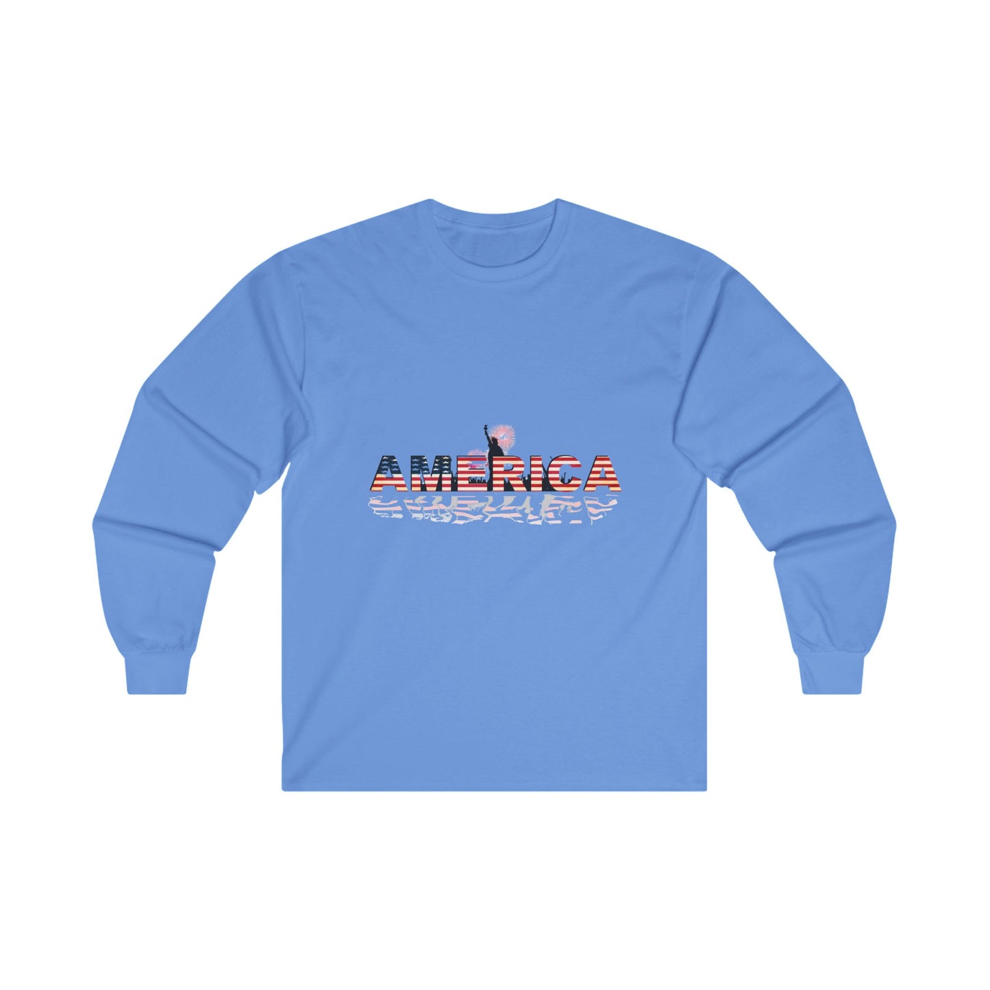 Patriotic long-sleeve, Statue of Liberty Long sleeved tee, America shirt, USA pride shirt, Liberty design, patriotic apparel, American pride clothing, USA long-sleeve.