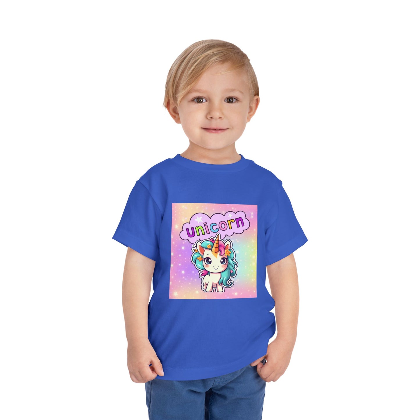 Toddler Unicorn T-Shirt Baby, Unicorn Kids Tee Rainbow Background, Shirt for Toddlers, Cute Toddler Unicorn Clothing, Magical Unicorn Toddler Apparel.